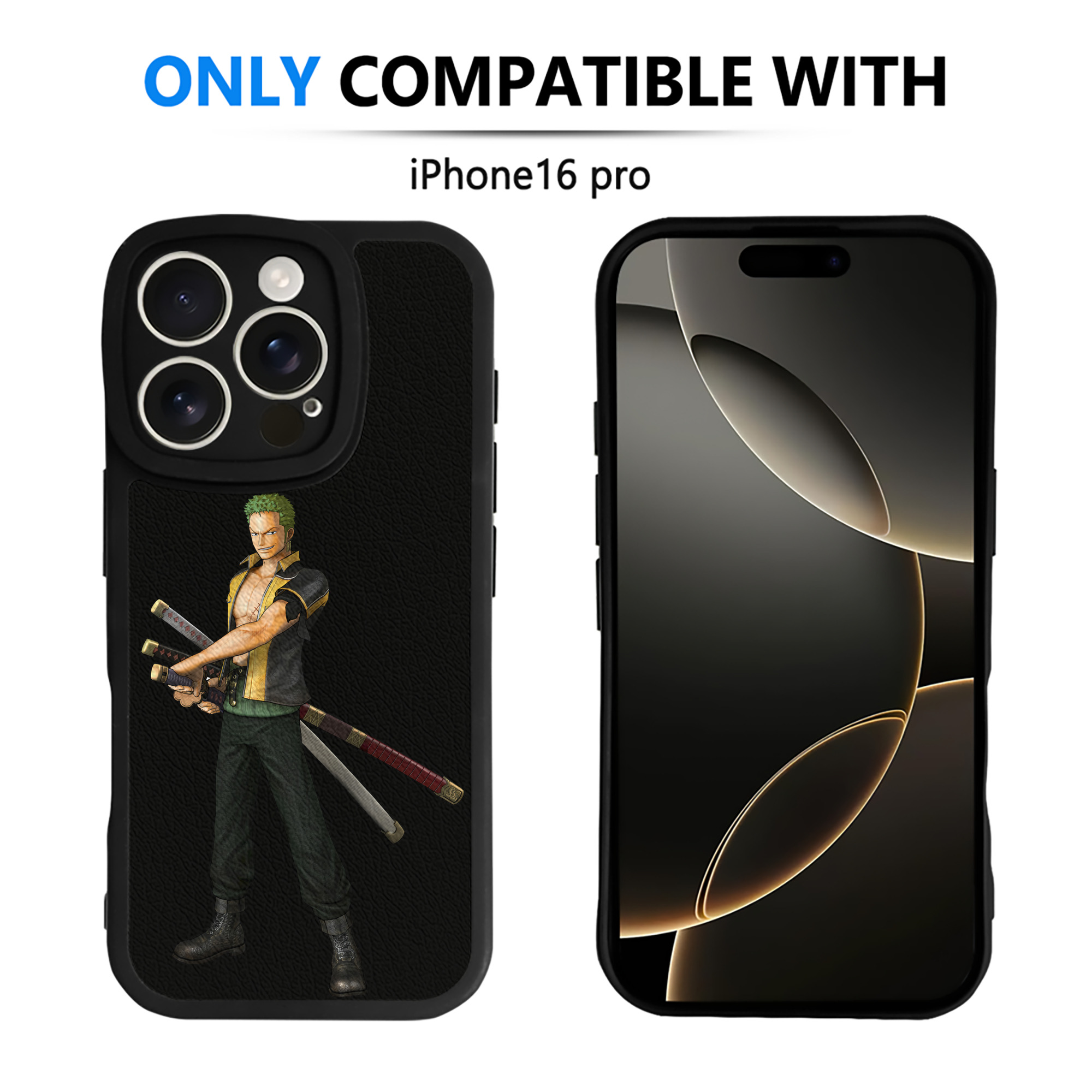 （画像用） ワンピース ロロノア・ゾロ ONE PIECE Roronoa Zoro 【iPhone 16シリーズ対応】シリコンスマホケース（レザー調） 材質：シリコン